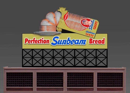 Miller Engineering HO/N 44-3302 Sunbeam Bread Billboard, Animated Neon Style Sign Kit ModelTrainStuff