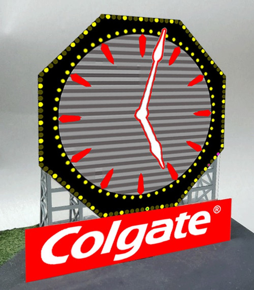 Miller Engineering O/HO 88-3251 Colgate Clock Billboard, Animated Neon Style Sign Kit ModelTrainStuff