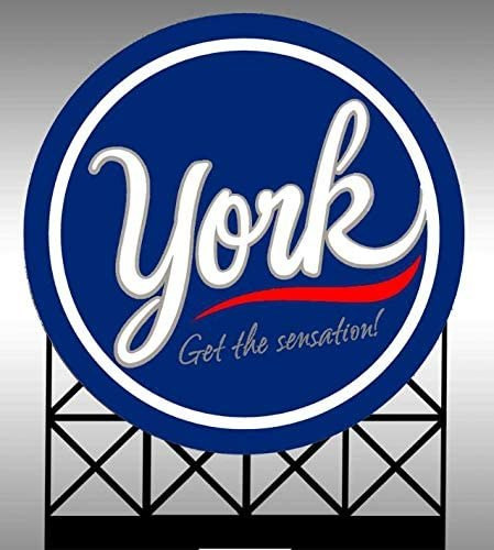 Miller Engineering O/HO 88-3351 York Peppermint Pattie Billboard, Animated Neon Style Sign Kit ModelTrainStuff