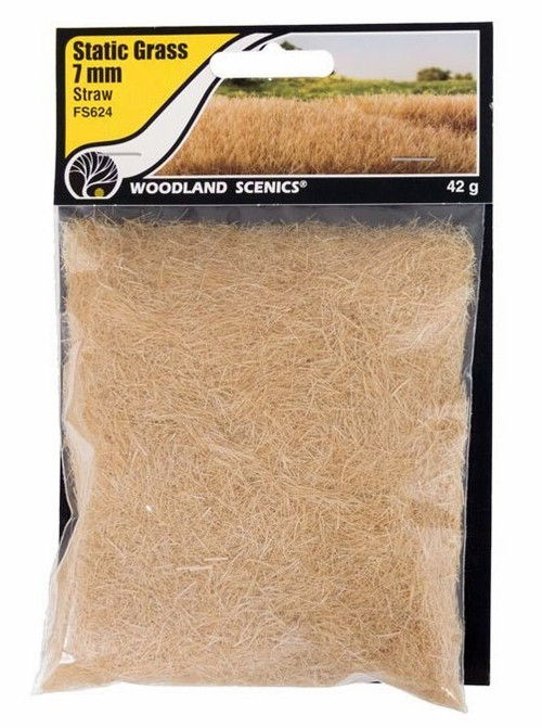 Woodland Scenics FS624 Static Grass, Straw (7mm) ModelTrainStuff