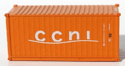 Jacksonville Terminal Company N 205306 20' Standard Height Containers with Magnetic System and Corrugated Sides, CCNI ModelTrainStuff