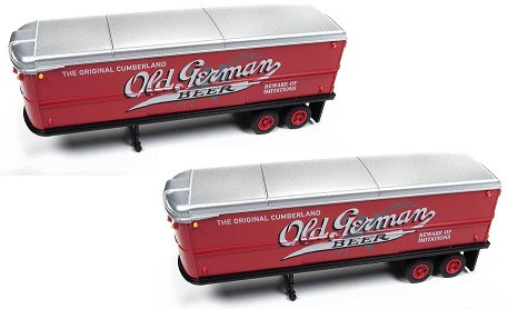 Classic Metal Works N 51181 1940s-1960s 32' AeroVan Single Tandem Trailers, Old German Beer (2) ModelTrainStuff