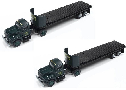 Classic Metal Works N 51183 International R-190 Tractors with Flatbed Trailers, Elkins Logging (2) ModelTrainStuff