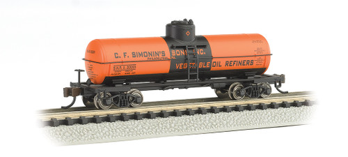 Bachmann Silver Series N 17866 ACF 36' 6" 10,000 Gallon Single Dome Tank Car, C. F. Simonin's Sons #20003 ModelTrainStuff