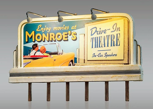 Woodland Scenics HO JP5794 Just Plug Monroe's Drive-In Theatre Billboard ModelTrainStuff