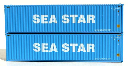 Jacksonville Terminal Company N 405043 40' High Cube Containers with Magnetic System and Corrugated Sides, Sea Star (2) ModelTrainStuff