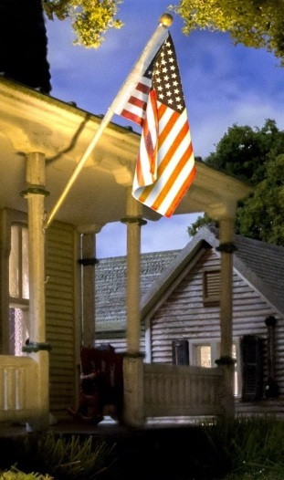 Woodland Scenics JP5955 Just Plug Large US Flag and Wall Mount ModelTrainStuff