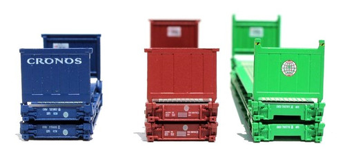 Jacksonville Terminal Company N 402552 Flatrack Container Kits, Assortment Set #2 (Contains 6 Containers, 2 of Each Scheme) ModelTrainStuff