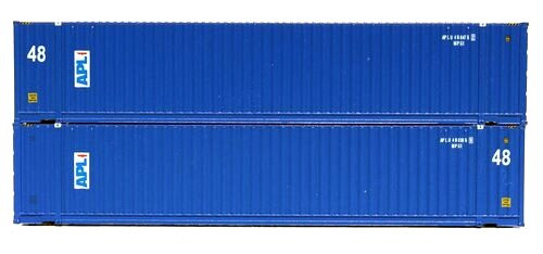 Jacksonville Terminal Company N 485008 48' HC 3-42-3 Corrugated Containers with Magnetic System, APL (2-Pack) ModelTrainStuff