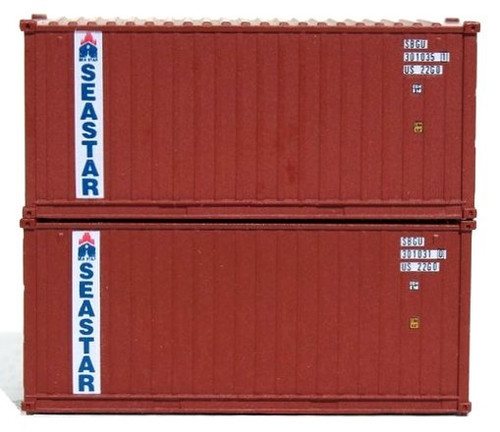 Jacksonville Terminal Company N 205343 20' Standard Height Containers with Corrugated Sides and Magnetic System, SEASTAR (2) ModelTrainStuff