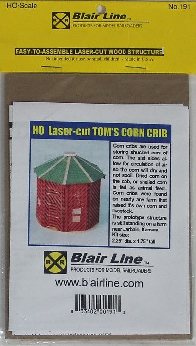 Blair Line HO 191 Tom's Corn Crib ModelTrainStuff