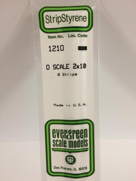 Evergreen Scale Models 1210 .040" X .208" Opaque White Polystyrene Strips (8) ModelTrainStuff