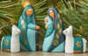 Teal and turquoise nativity