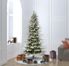 Flocked Kamass Fir Artificial Christmas Tree Vickerman - Slim Profile