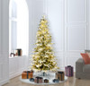 Flocked Kamass Fir Artificial Christmas Tree Vickerman - Slim Profile