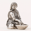 Pewter nativity villager girl making bread danforth 