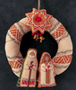 Hand-painted Ukrainian Nativity wreath with bells by Koza Dereza