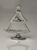 Tiny pewter animal nativity with tree-shaped crèche
