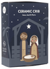 Small Scandinavian nativity scene with Mary Joseph and Jesus