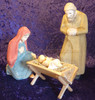 Carved wood Swiss nativity