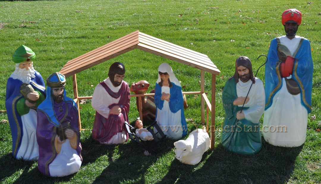 Best HD Pictures about  Outside Plastic Nativity Set  with No AI Images