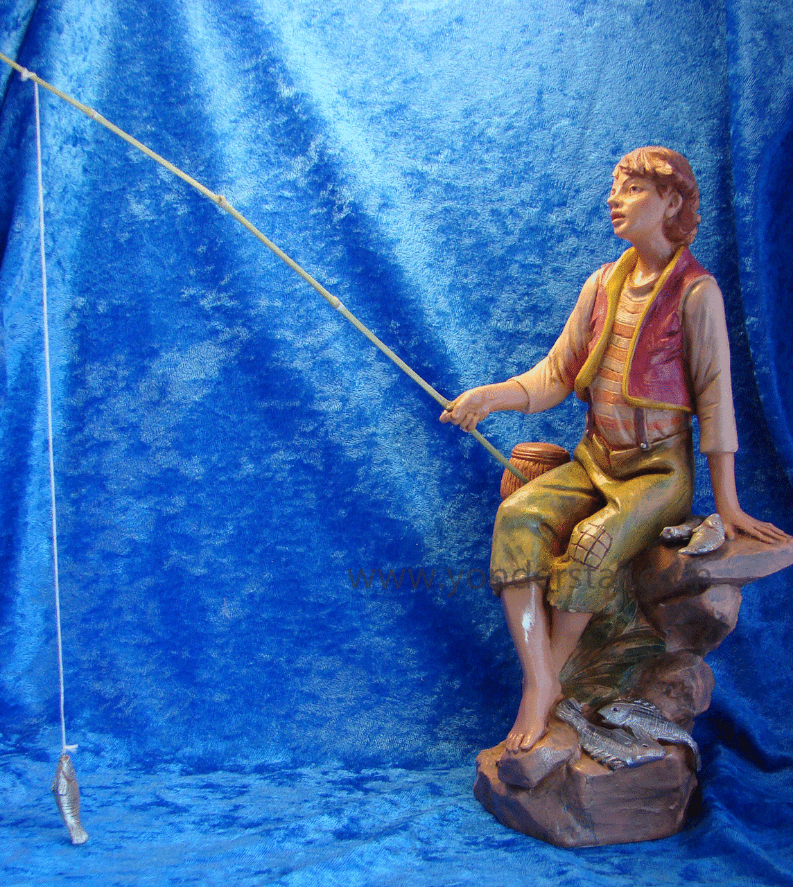 Jada - 5 Fontanini Nativity Boy Fishing 59800 - Yonder Star Christmas Shop  LLC