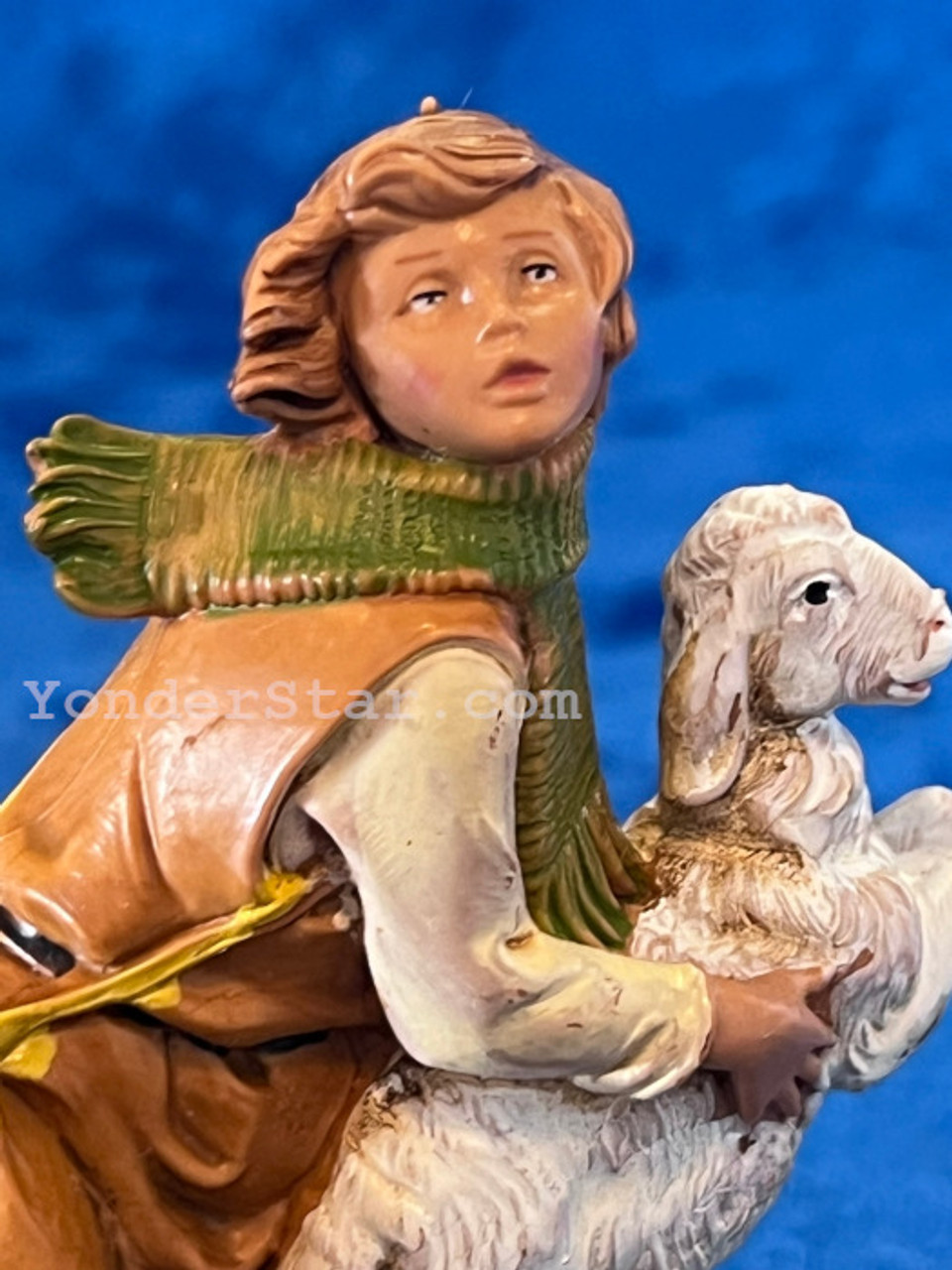 アンリ人形　Shepherd lying with lambs nativity Nativity 61 in. H 6 ft. Scale Shepherd with Lambs