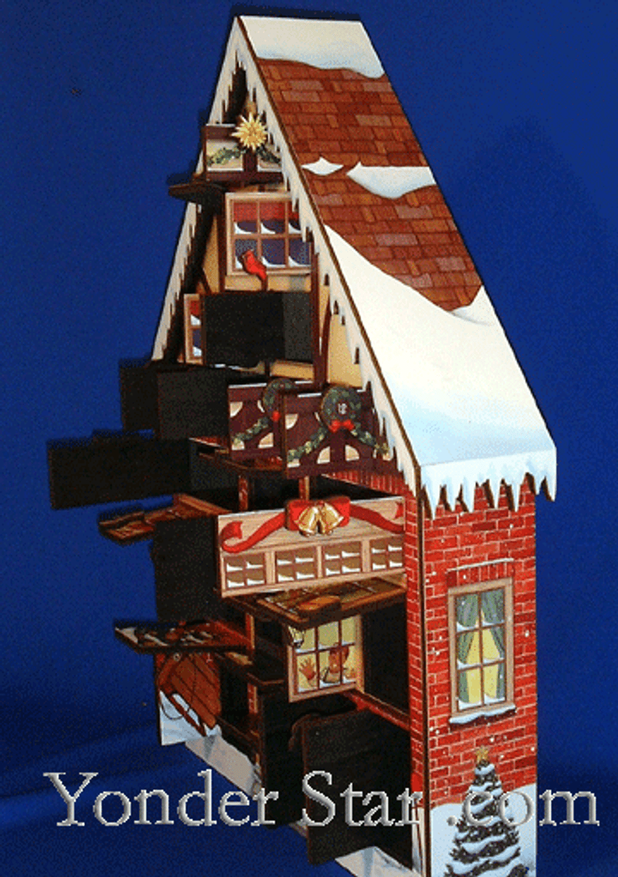 Wooden House Advent Calendar The Christmas Calendar