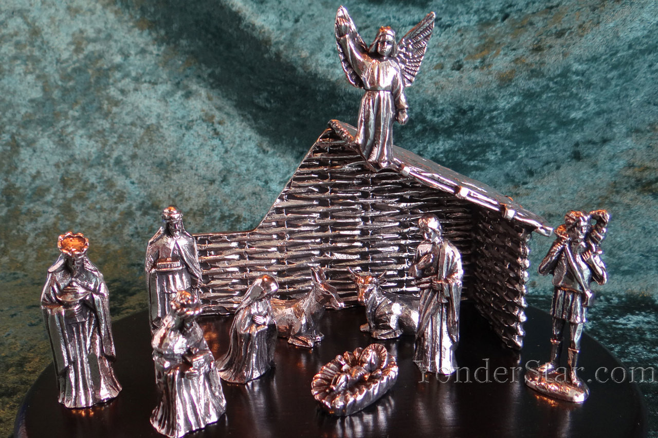 Pewter Nativity Set - Made in Ireland - Yonder Star Christmas Shop LLC