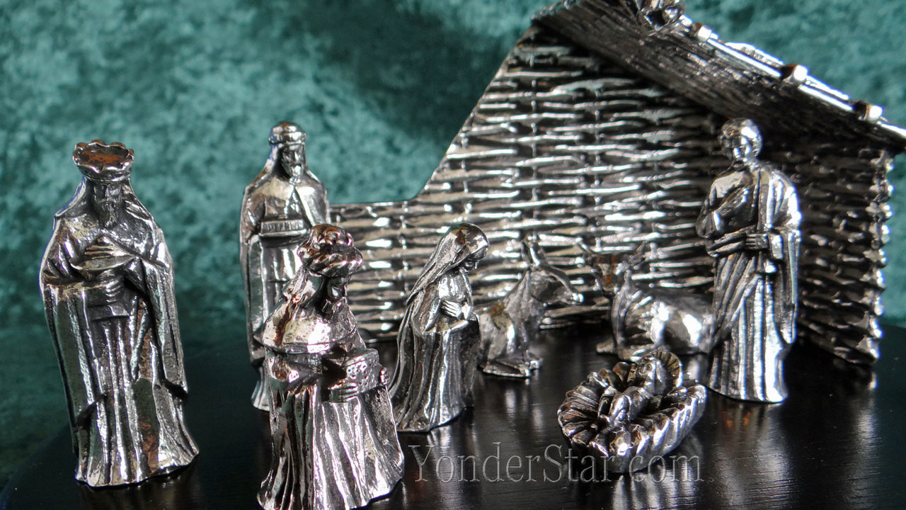 Pewter Nativity Set - Made in Ireland - Yonder Star Christmas Shop LLC