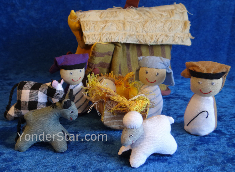 Cotton Nativity Set from Sri Lanka Yonder Star Christmas Shop LLC