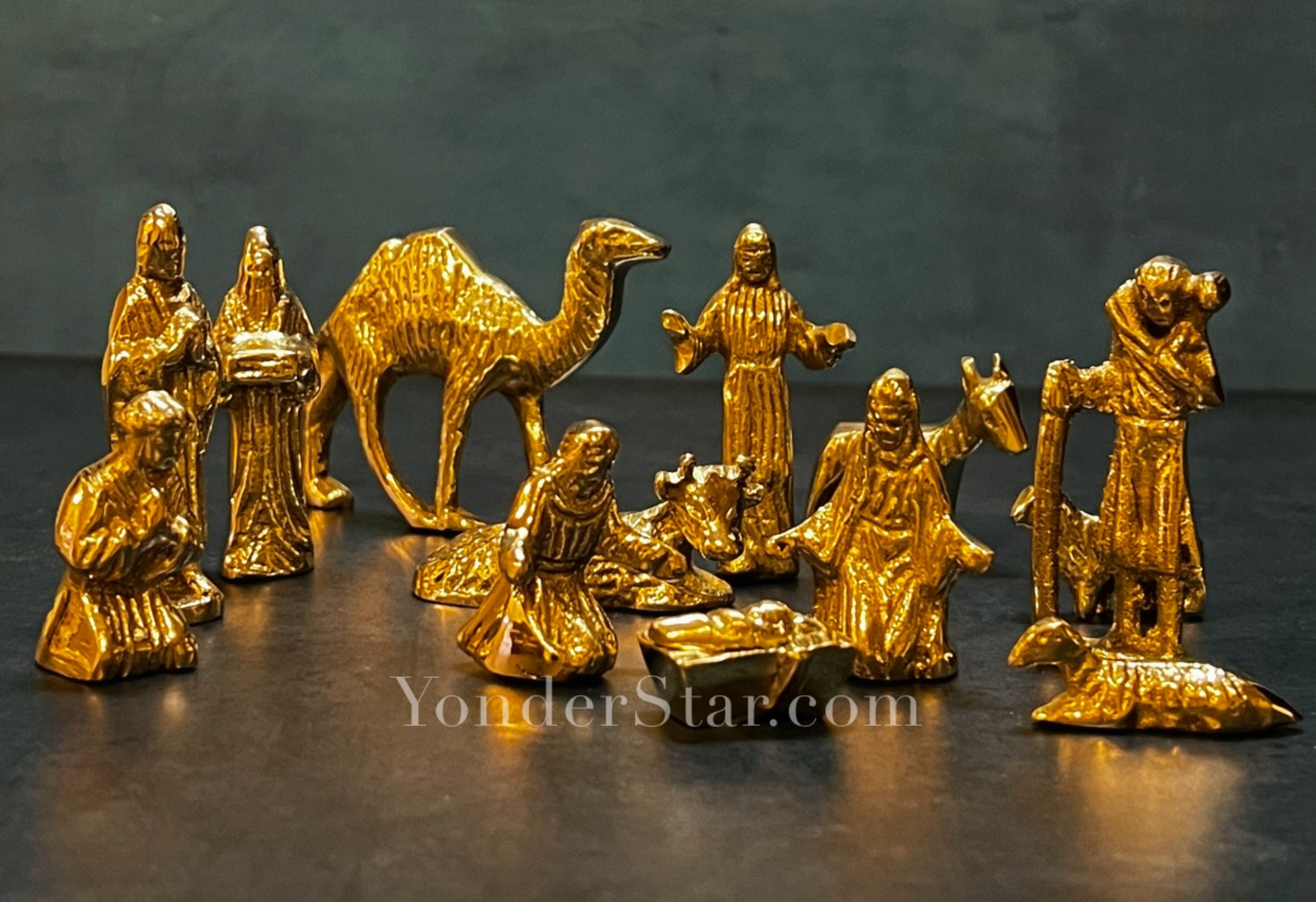 Brass Nativity Scene from India Yonder Star Christmas Shop LLC Brass Nativity Scene from India Yonder Star Christmas Shop LLC