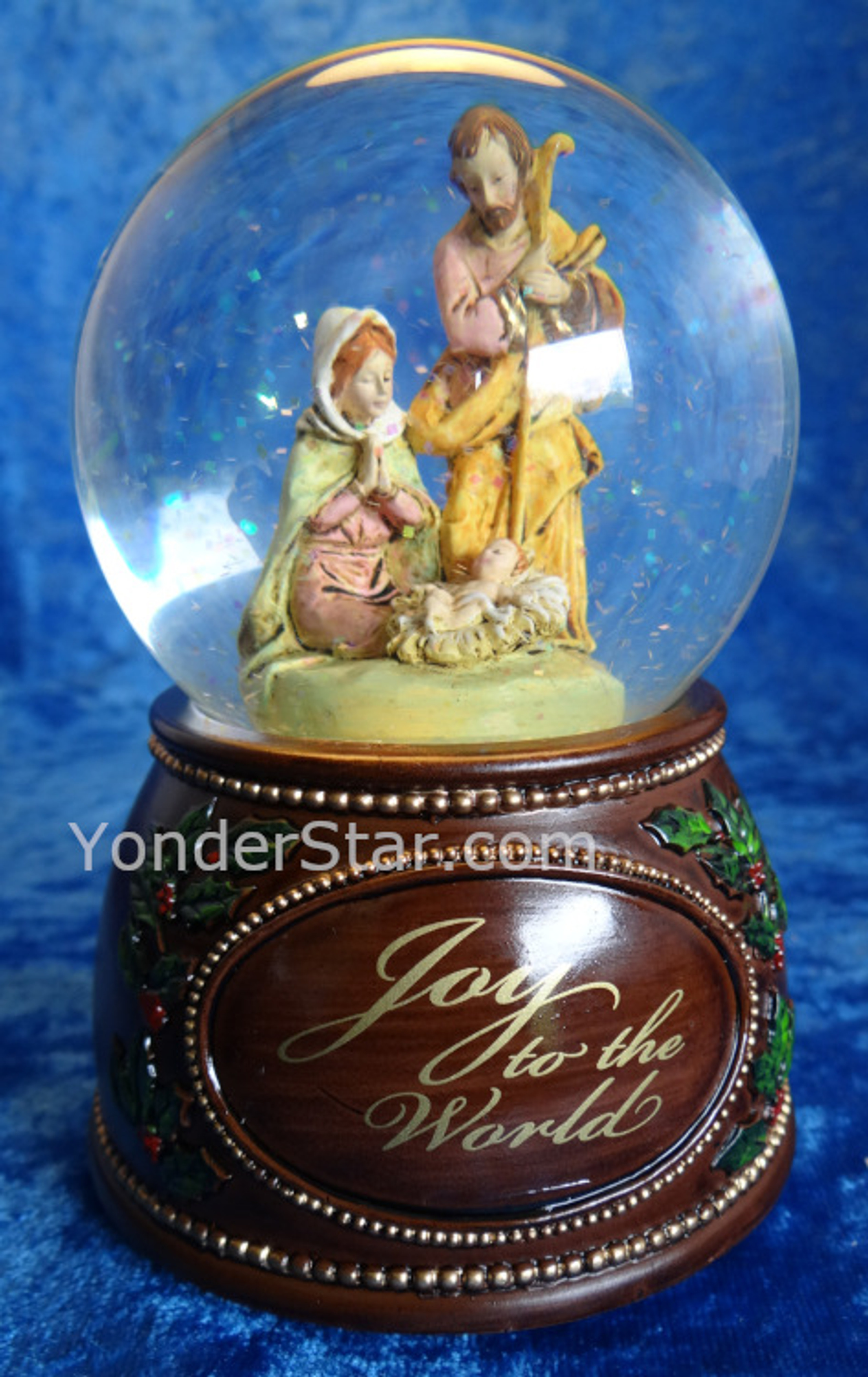 Fontanini - Gold Trim Musical Nativity Glitterdome, Glitterdomes