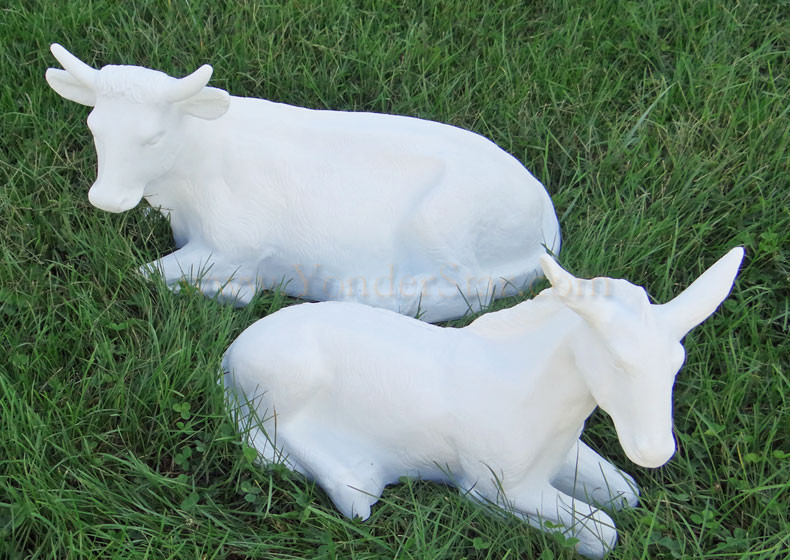 Outdoor Nativity Scene Ox and Donkey Set Yonder Star Christmas Shop LLC