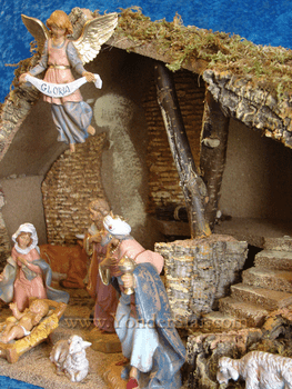 5" Fontanini Nativity Scene with Wooden Stable 54490 5" Fontanini Nativity Scene with Wooden Stable 54490