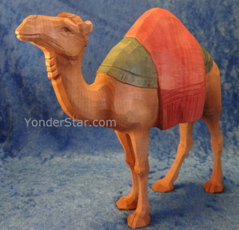 Camel Standing w Blanket - Huggler Nativity Woodcarving Switzerland