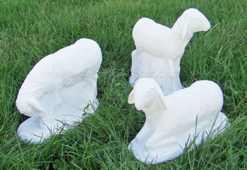 Outdoor Nativity Set of Three Sheep White