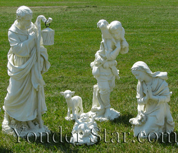 White outdoor nativity set