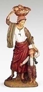 Lydia - 50" Scale Fontanini Nativity Villager w Son  52348