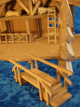 7.5" Wooden Nativity Stable with Accessories