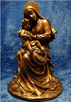 Madonna and Child Bronze Nativity Figurine