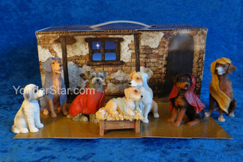 Dog nativity scene