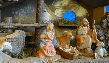 5" Fontanini Nativity Set w 9.5" Wooden Stable 54488