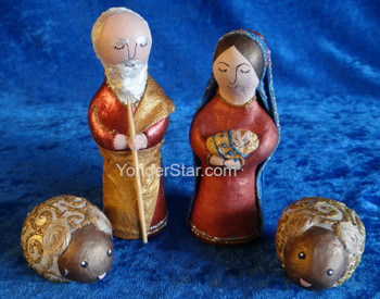 Sculptural Nativity Set from Ukraine Set of 4
