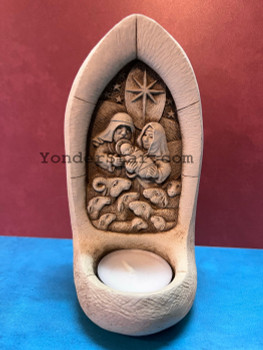 nativity scene candle holder