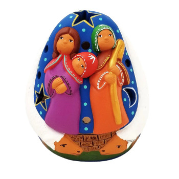 Nativity scene candle holder