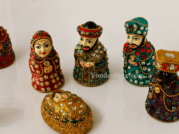 Sparkly Nativity Set Inspired by Indian Brocade – Fair Trade from India