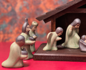 celadon nativity set thailand