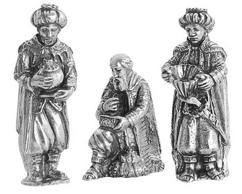 Three kings set Danforth pewter nativity wisemen made in USA