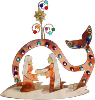 Handmade whale nativity scene from Thailand